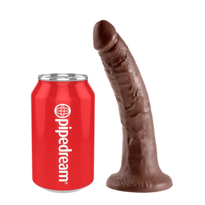 Dildo Clasic Cu Ventuza, King Cock, Brun, 19 Cm 7