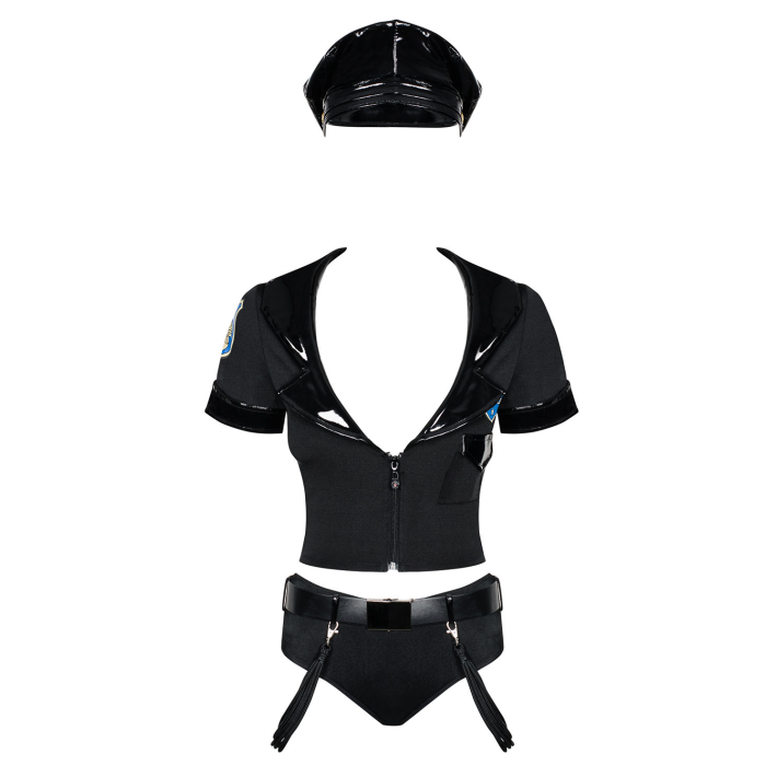 Costum Politista Sexy, Negru, S/m 3