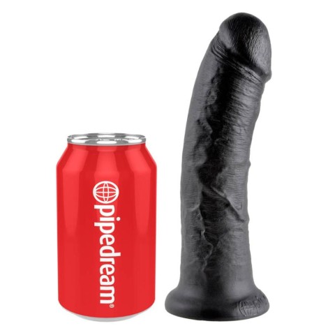 Pipedream - King Cock, Dildo Clasic Cu Ventuza King Cock, Negru, 20 Cm, pasiune.ro