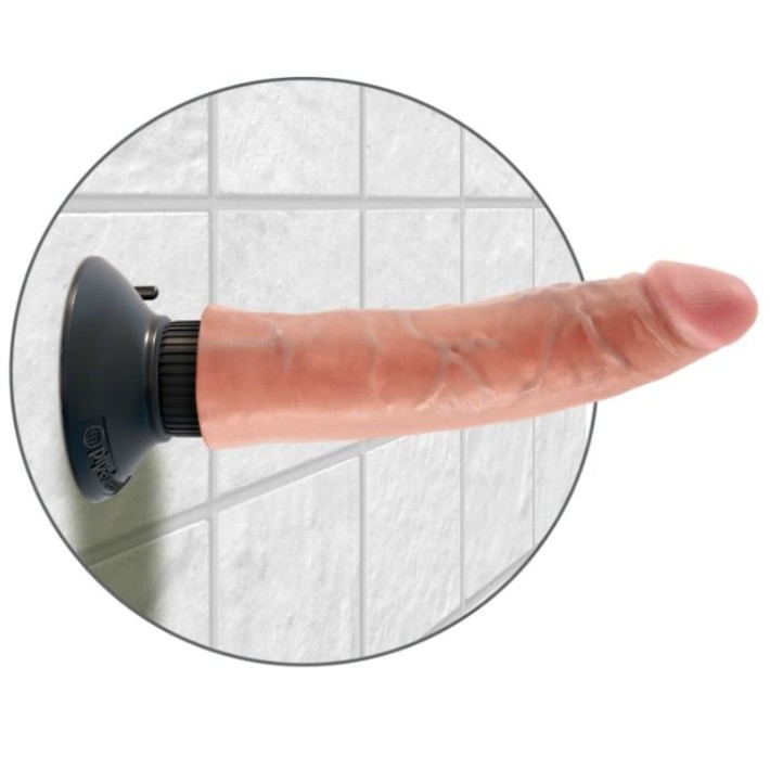 Vibrator Realistic Cu Ventuza King Cock, Natural, 21.5 Cm 4