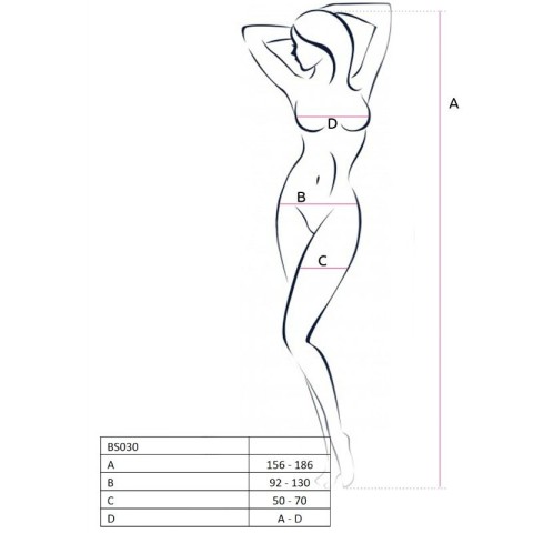 stocking, Bodystocking Passion Bs030 Alb, pasiune.ro