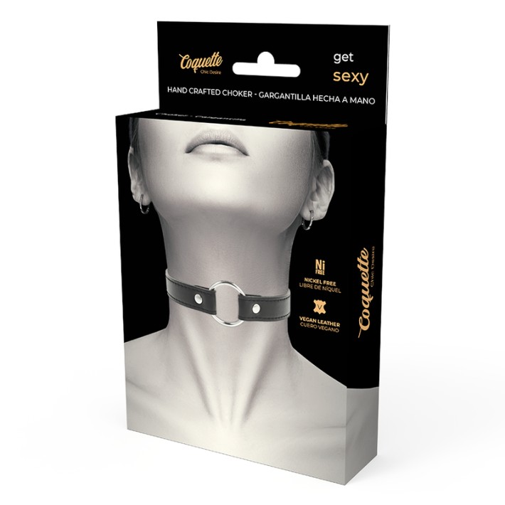 Colier Din Piele Vegana Coquette Cu Accesoriu Cerc 5