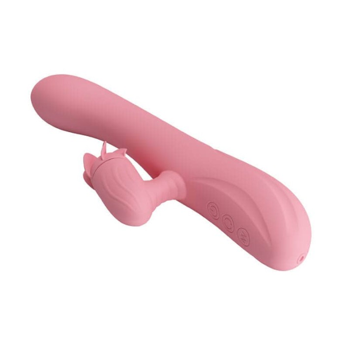 Vibrator Special Cu Rotatii Gina, Roz Pudrat, 20.5 Cm 2