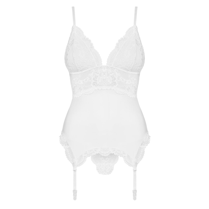 Corset Dantela Si Chilotei Sexy, Alb, S/m 8