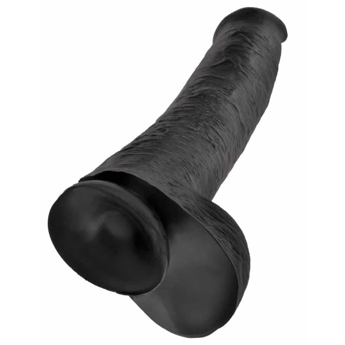 Dildo Clasic Cu Testicule King Cock, Negru, 38 Cm 2