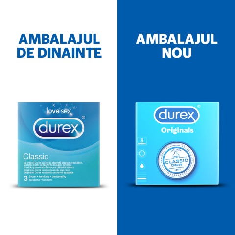 Durex, Prezervative Durex Classic, 3 Buc , pasiune.ro