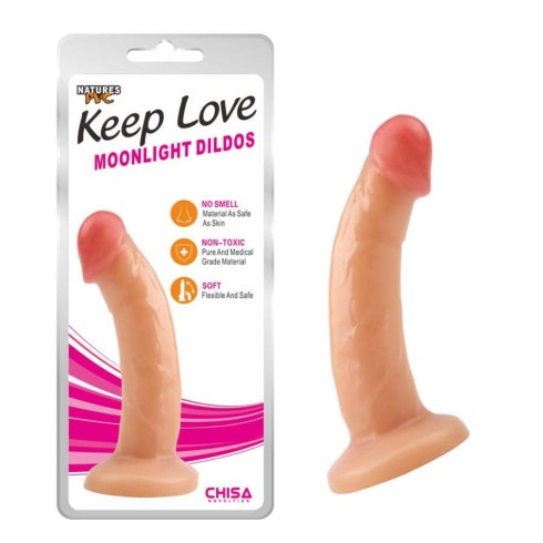 pvc, Dildo Clasic Moonlight, Natural, 18.5 Cm, pasiune.ro