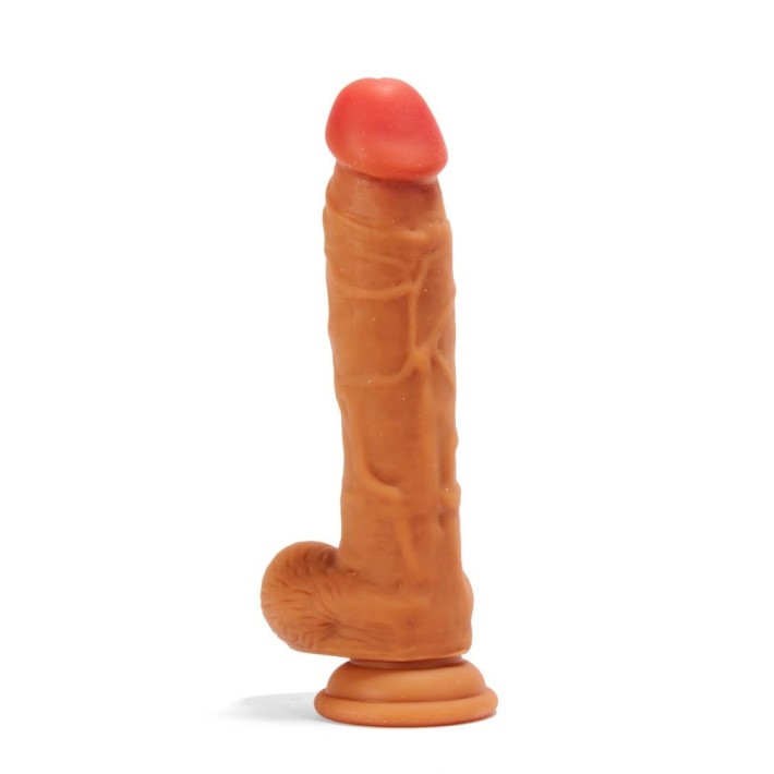 Dildo Realistic Dublu-stratificat, Brun, 21 Cm 2
