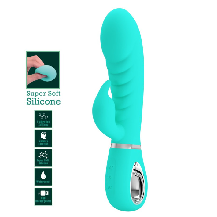 Vibrator Rabbit Prescott, Verde, 20 Cm 6