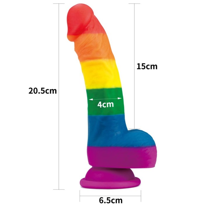 Dildo Clasic Cu Ventuza Prider, Multicolor, 20.5 Cm 8
