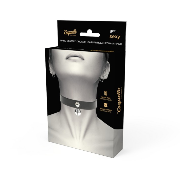 Colier Din Piele Vegana Coquette Cu Accesoriu Clopotel 5