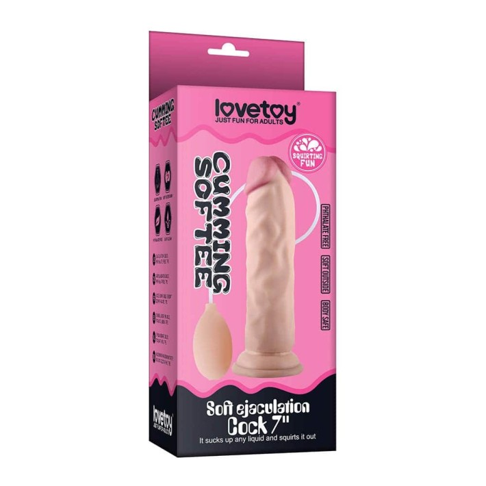 Dildo Clasic Cu Functie Ejaculare Cumming Softee, Natural, 21 Cm 3