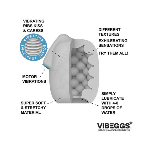 VIBEGGS, Vibeggs - Blow Misty - Vibrating Masturbation Sleeve - White, pasiune.ro