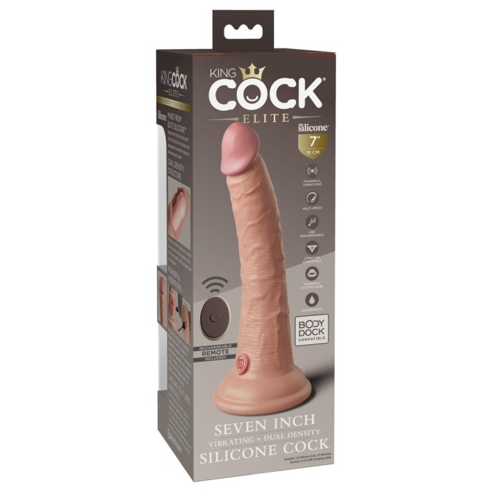 Vibrator Realistic Cu Telecomanda Dual Density Silicone Cock, Natural, 17.5 Cm 5