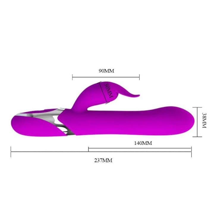 Vibrator Rabbit Cu Cap Gonflabil Neil, Mov, 23 Cm 8