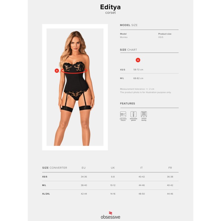 Corset Sexy Cu Dantela Editya M/l, Xs/s 10