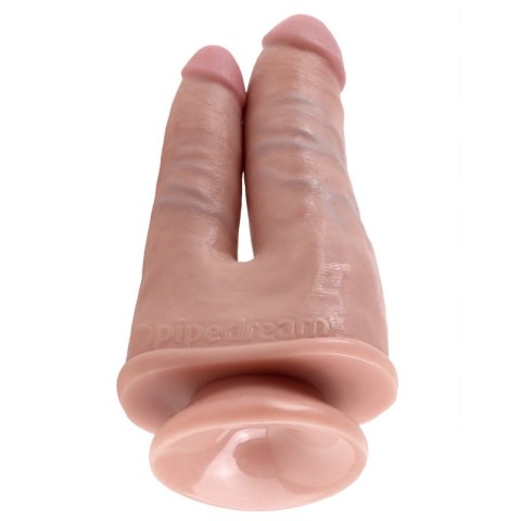Dildouri Duble, Dildo Dublu King Cock Double Penetrator, Natural, 20 Cm, pasiune.ro