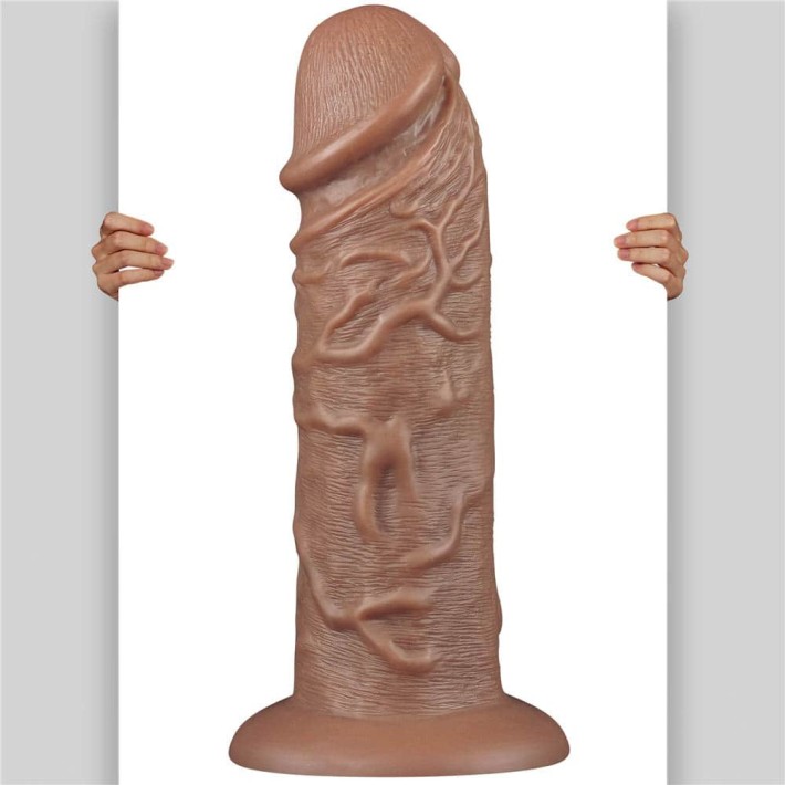 Dildo Realistic Extra-gros Chubby, Brun, 26.5 Cm 13