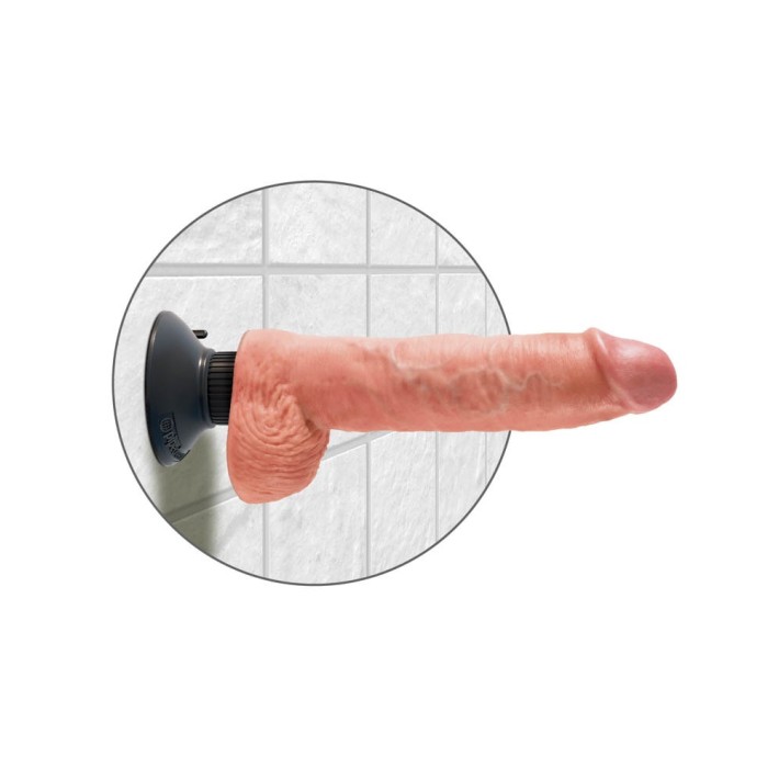 Vibrator Realistic Cu Testicule King Cock, Natural, 25 Cm 3