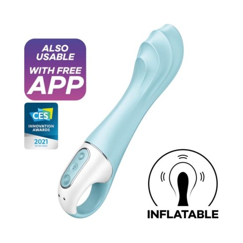 blue, Vibrator Gonflabil Air Pump 5+, Turcoaz, 20.5 Cm, pasiune.ro
