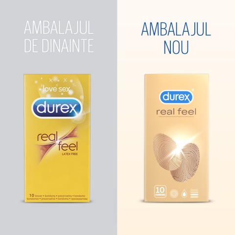 Durex, Prezervative Durex Real Feel 10 Buc, pasiune.ro
