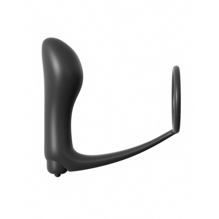 Inel Penis Cu Dop Anal Si Vibratii Ass-gasm, Negru, 9 Cm 2
