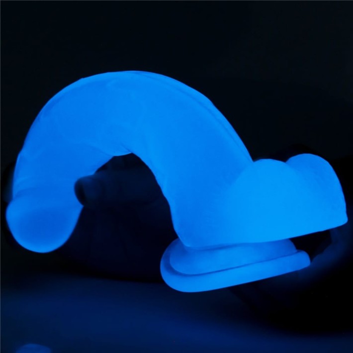 Dildo Clasic Fosforescent Lumino Play, Alb, 19 Cm 3