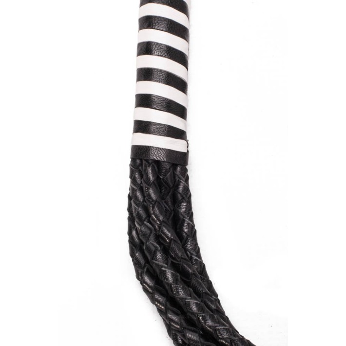 Bici Piele Cu Snururi Impletite, Negru + Alb, 56 Cm 4