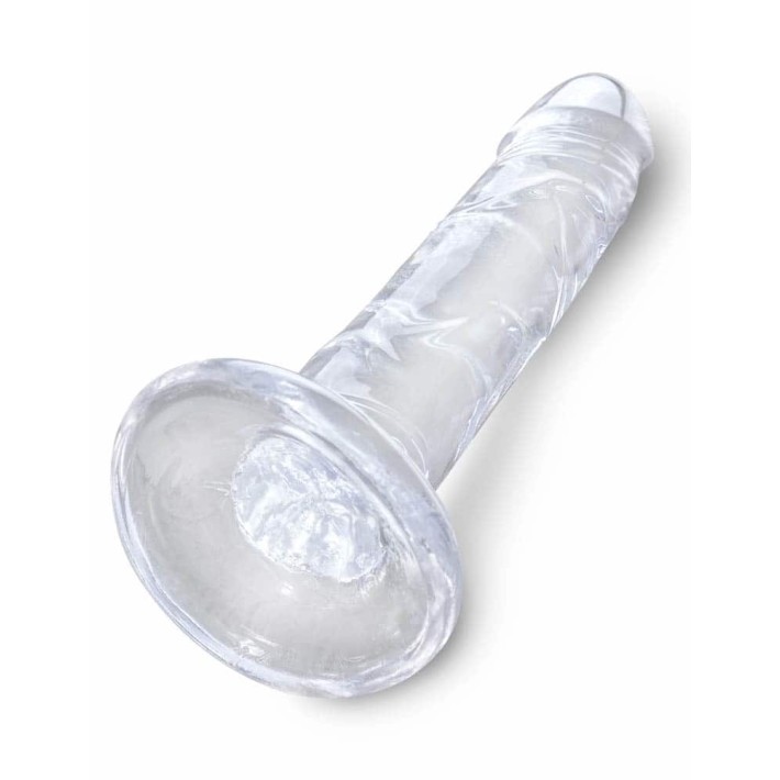 Dildo Clasic Cu Ventuza King Cock, Transparent, 15 Cm 5