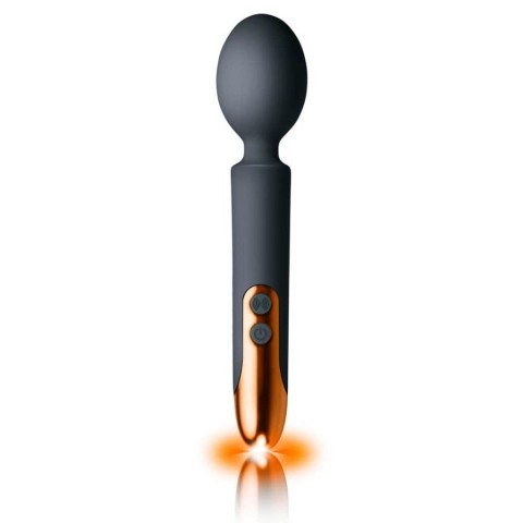 Magic Wand, Vibrator Bagheta Oriel, Negru/aramiu, 23 Cm, pasiune.ro