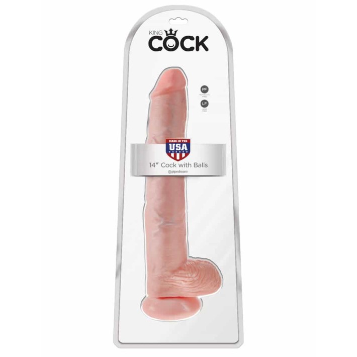 Dildo Realistic Cu Testicule King Cock, Natural, 35 Cm 3