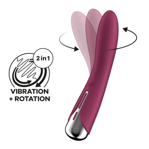 rosu, Vibrator Cu Rotatii Spinning Vibe 1, Rosu, 17,8 Cm, pasiune.ro