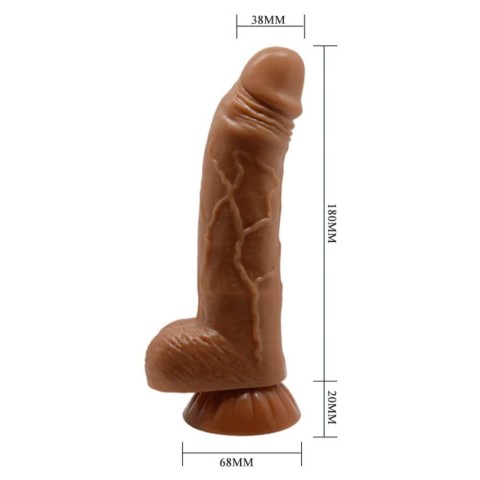 Dildouri Clasice, Dildo Super Realistic Beautiful Angelo, Brun, 20 Cm, pasiune.ro