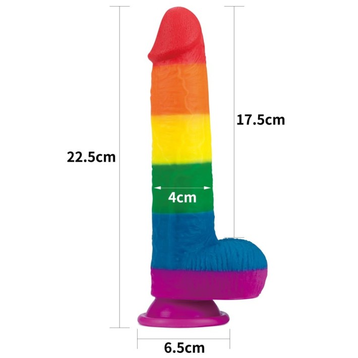Dildo Clasic Cu Ventuza Prider, Multicolor, 22.5 Cm 7