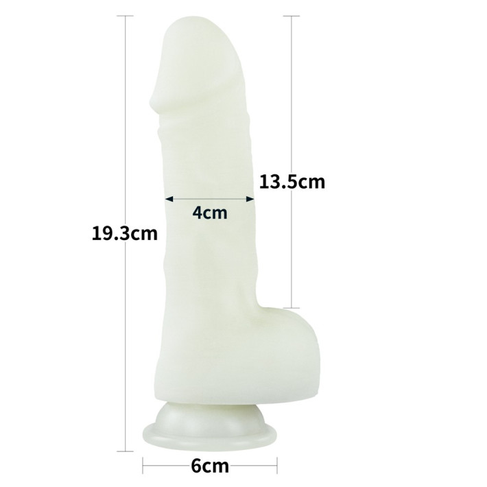 Dildo Fantezie Fosforescent Lumino Play, Alb, 19 Cm 17