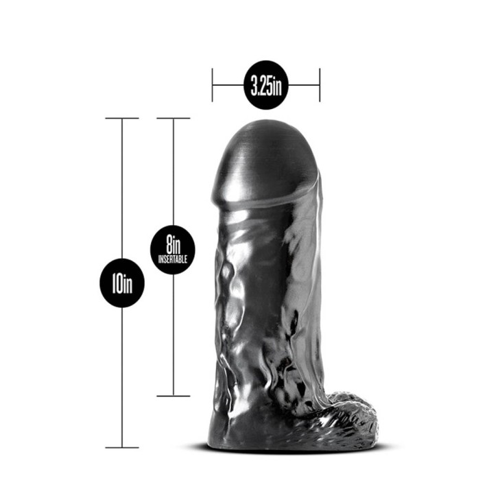 Dildo Clasic Jet Destroyer Carbon, Negru Metalic, 25 Cm 3