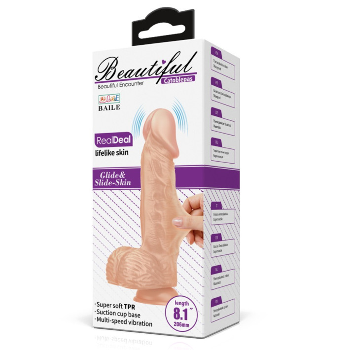 Vibrator Realistic Beautiful Catoblepas, Natural, 20.5 Cm 10