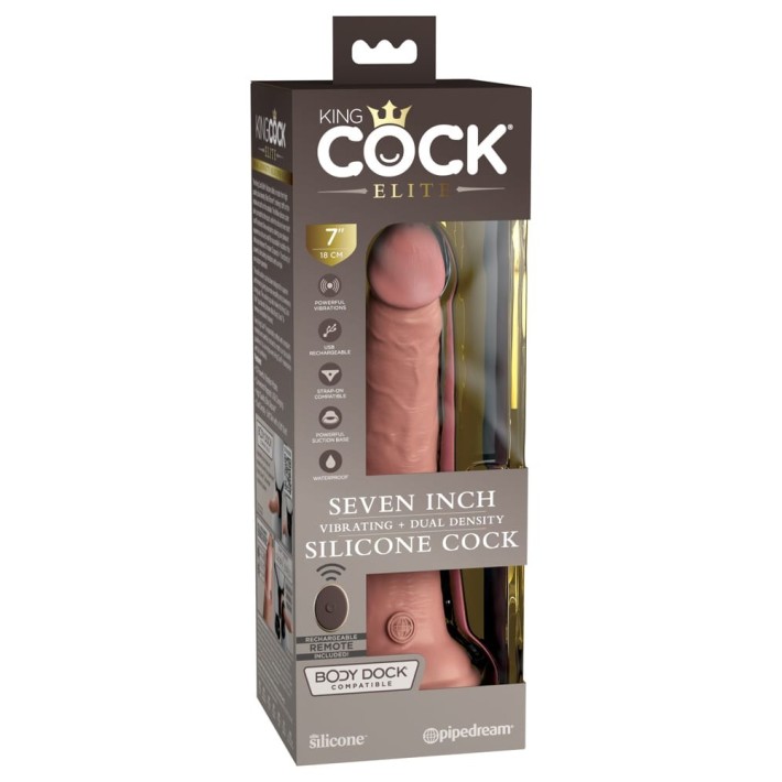Vibrator Realistic Cu Telecomanda Dual Density Silicone Cock, Natural, 17.5 Cm 6