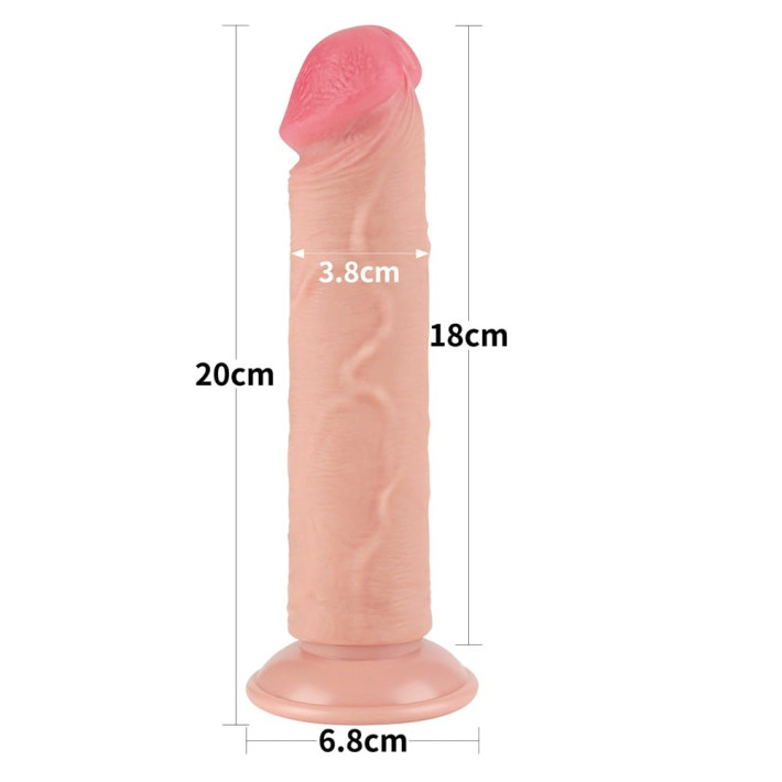 Dildo Realistic Sliding Skin Dual Layer Ii, Natural, 20 Cm 3