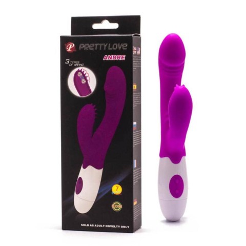 Vibratoare Speciale, Vibrator Rabbit Andre, Violet, 20.5 Cm, pasiune.ro