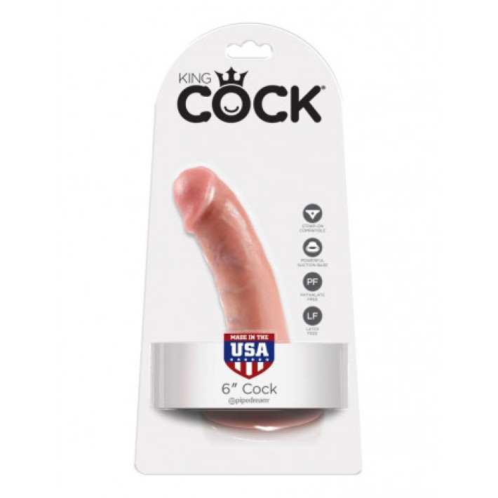 Dildo Realistic Cu Ventuza King Cock, Natural, 15 Cm 4