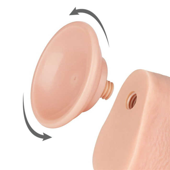 Dildo Realistic Sliding Skin Dual Layer, Natural, 22.5 Cm 3