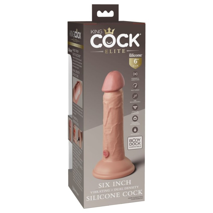 Vibrator Realistic Dual Density Silicone Cock, Natural, 15 Cm 6