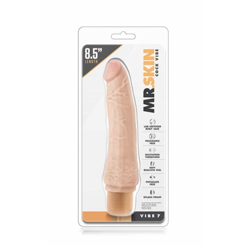 Blush, Vibrator Realistic Mr. Skin Cock Vibe 7, Natural, 21.5 Cm, pasiune.ro