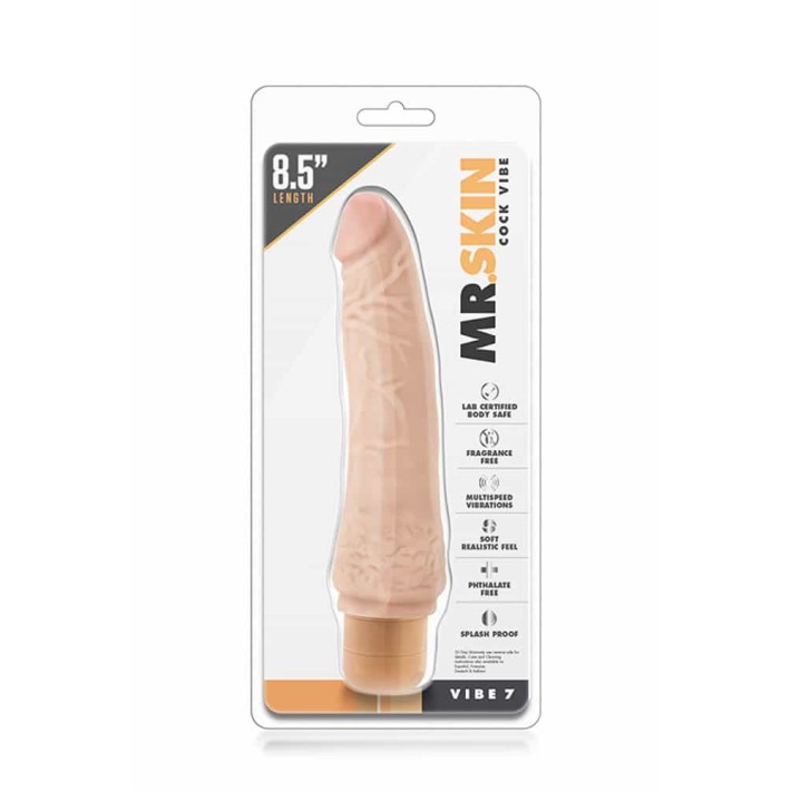 Vibrator Realistic Mr. Skin Cock Vibe 7, Natural, 21.5 Cm 2