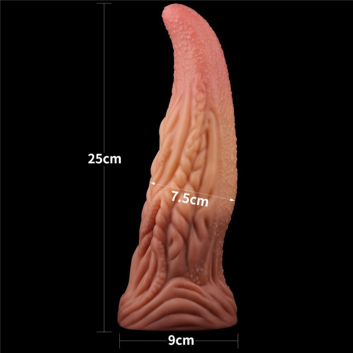 Dildo Clasic Dual-layered Platinum Silicone Tongue, Multicolor, 25 Cm 9