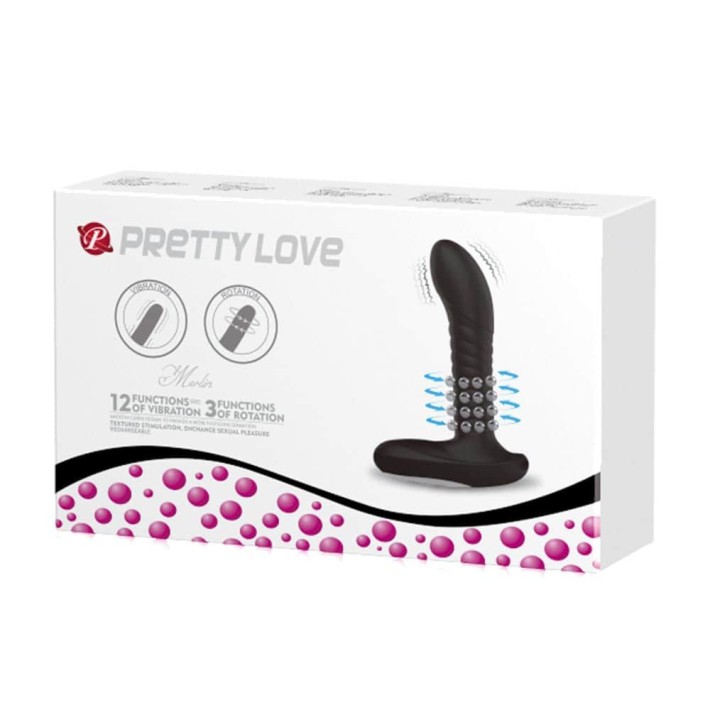 Vibrator Anal Cu Bile Rotative Si Telecomanda, Negru 2