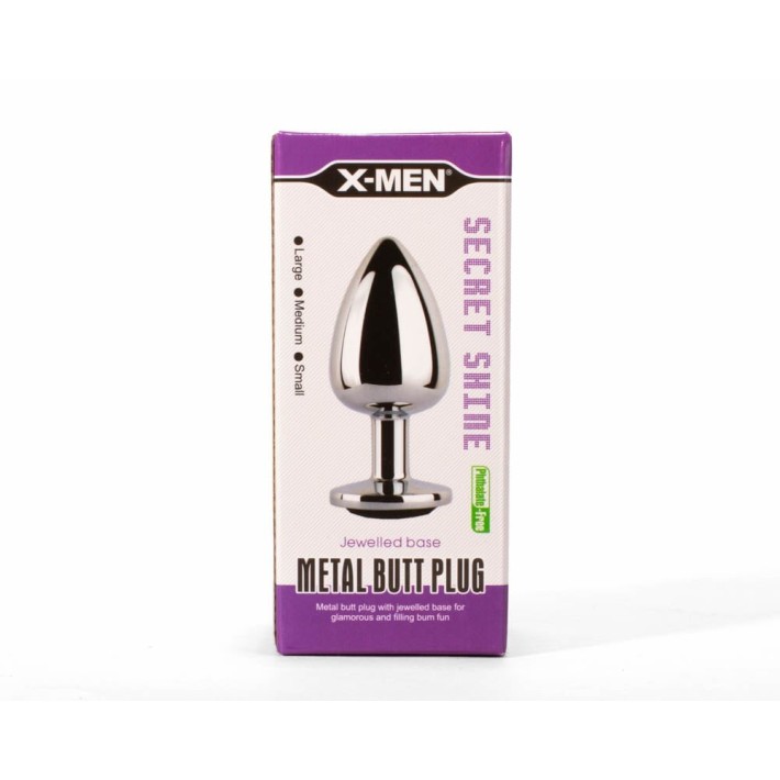 Dop Anal Cu Bijuterie Secret Shade Metal L, Argintiu + Negru, 9.5 Cm 5