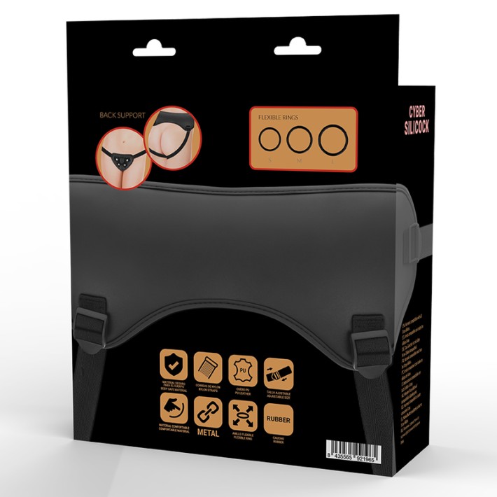 Ham Pentru Strap-on Cu 3 Inele Cyber Silicock 8