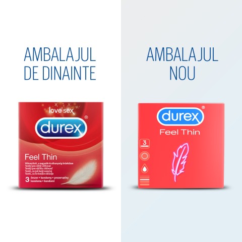 Durex, Prezervative Durex Feel Thin 3 Bucati, pasiune.ro